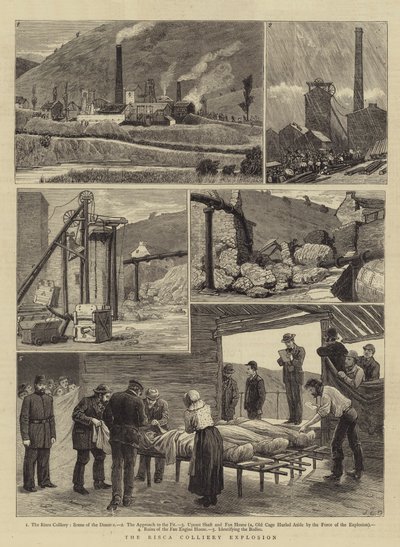 De Risca mijnramp door John Charles Dollman
